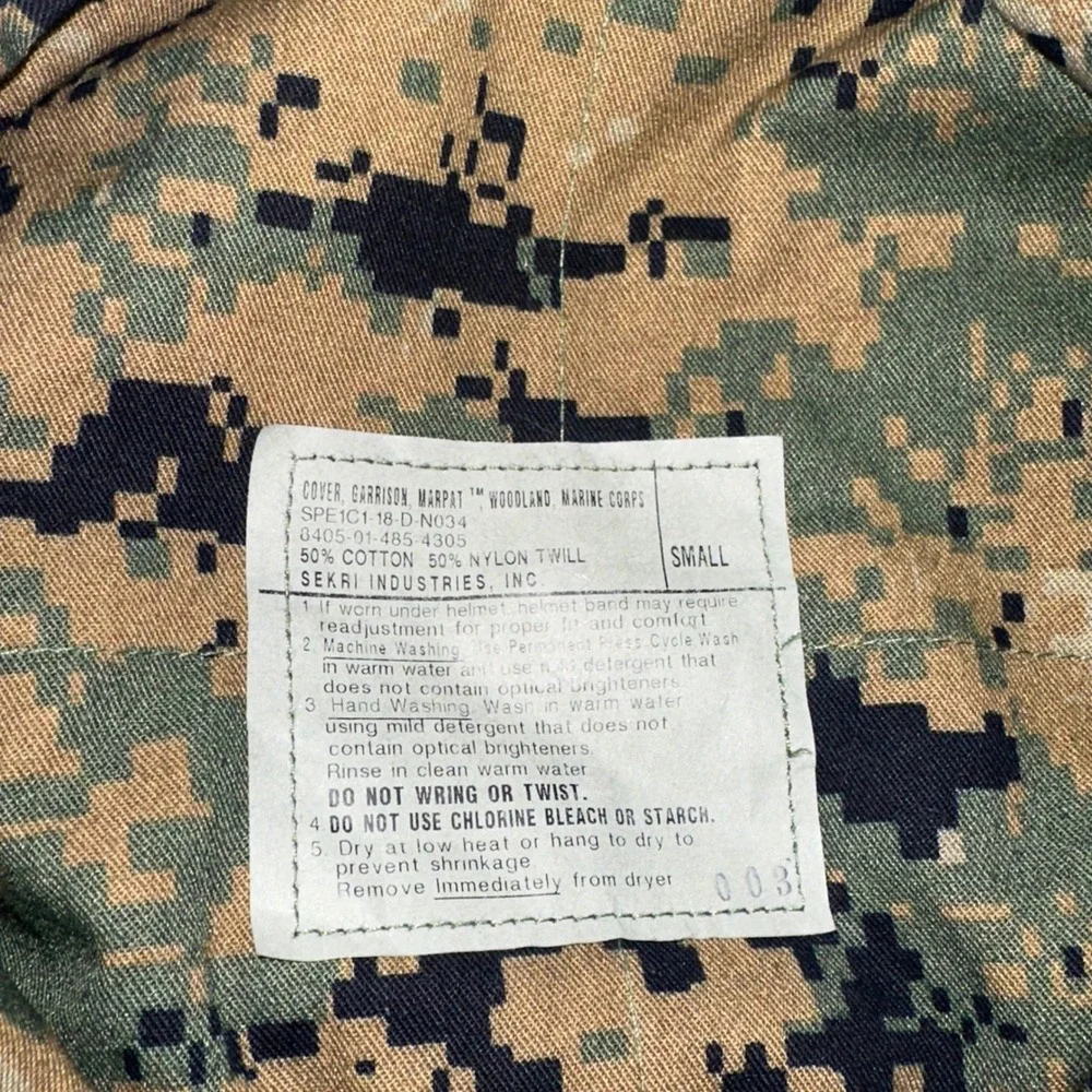 USMC Woodland‎ MARPAT Garrison Cover Military Cap Small Cotton Nylon Twill